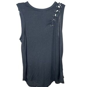 Express Black Lace Up‎ Shoulder Sleeveless Tank Top Women's Size S
